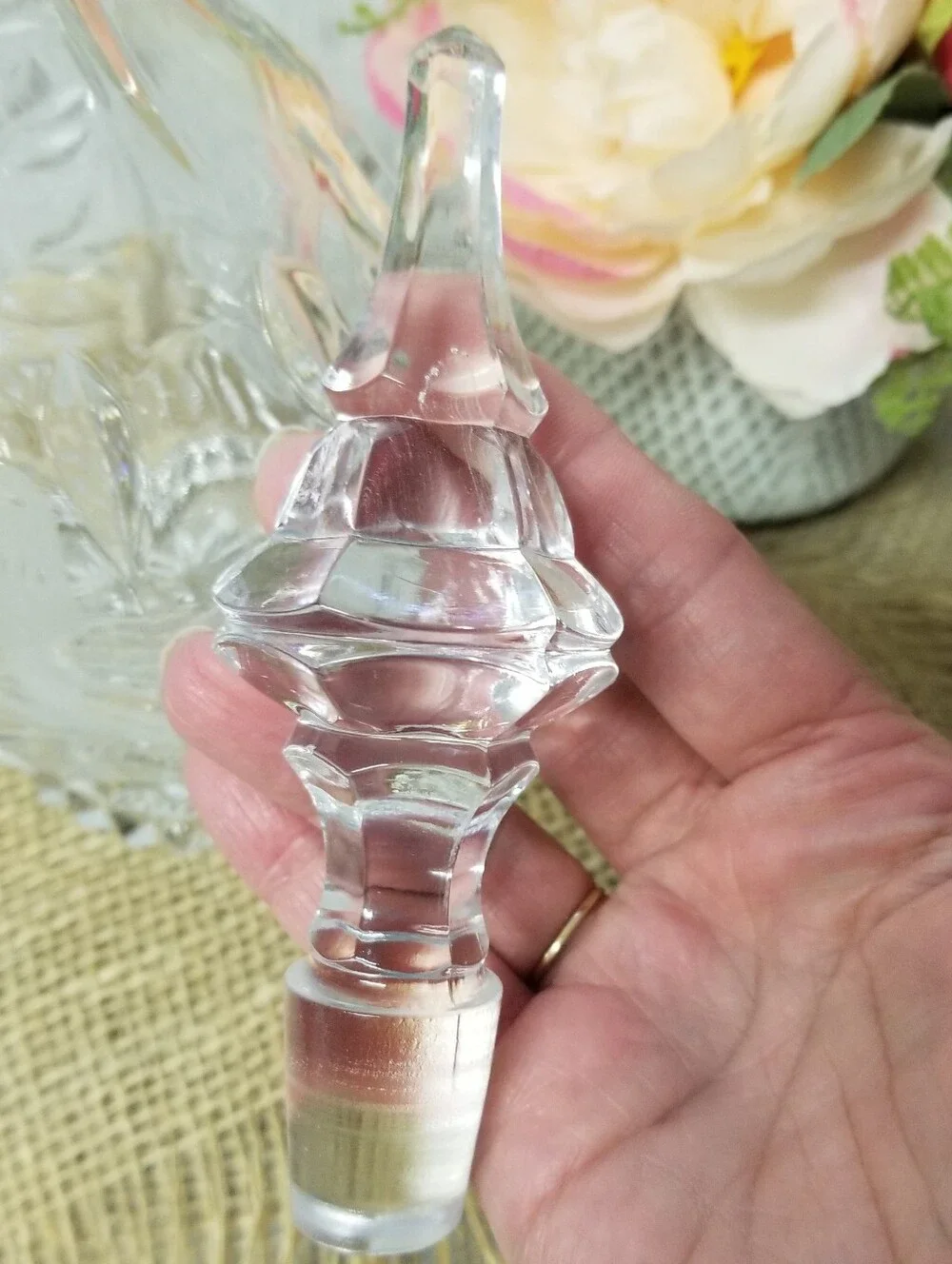 Vintage D' Adriana Las Aves Crystal Decanter
